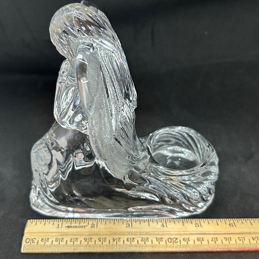 Vintage Lead Crystal Praying Kneeling Angel Tea Light Votive Candle Holder - Picture 9 of 11